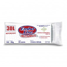 Saco Para Lixo Embalixo AntivÍrus 30 Litros C/ 30 Sacos