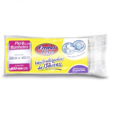 Saco Para Lixo Embalixo Neutralizador De Odores Lavanda Banheiro - C/ 100 Sacos