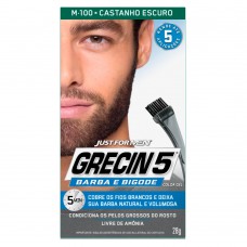 Coloração Para Barba E Bigode Grecin 5 - Castanho Escuro 28g