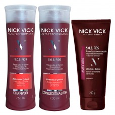 Kit Shampoo + Condicionador + Máscara Nick & Vick Pro-hair S.o.s. Fios Kit Kit Shampoo + Condicionador + Máscara Nick & Vick Pro-hair S.o.s. Fios Kit