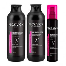 Kit Shampoo + Condicionador + Spray Nick & Vick Pro-hair Reestruturador Kit