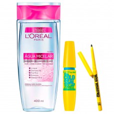 Kit Agua Micelar L'oréal Paris 5 Em 1 + Volumexpress Colossal Glam Wp + Lapis Colossal Kajal Kit Kit Agua Micelar L'oréal Paris 5 Em 1 + Volumexpress Colossal Glam Wp + Lapis Colossal Kajal Kit