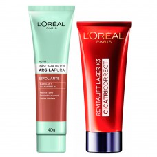 L'oréal Paris Kit - Cicatri-correct + Detox Argila Pura Esfoliante Kit L'oréal Paris Kit - Cicatri-correct + Detox Argila Pura Esfoliante Kit