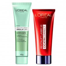 L'oréal Paris Kit - Cicatri-correct + Detox Argila Pura Matificante Kit L'oréal Paris Kit - Cicatri-correct + Detox Argila Pura Matificante Kit