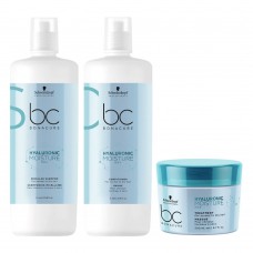Schwarzkopf Bc Hyaluronic Moisture Kick Kit - Sh + Cond + Máscara Kit Schwarzkopf Bc Hyaluronic Moisture Kick Kit - Sh + Cond + Máscara Kit