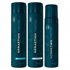 Kit Twisted Elastic Detangler Sebastian - Shampoo + Condicionador + Mousse Kit