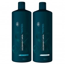 Kit Twisted Elastic Detangler Sebastian - Shampoo + Condicionador - Tamanho Profissional Kit