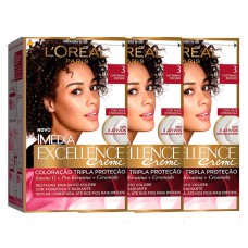 L'oréal Paris Coloração Imédia Excellence 3 Cast. Escuro Kit - 3 Unidades Kit L'oréal Paris Coloração Imédia Excellence 3 Cast. Escuro Kit - 3 Unidades Kit