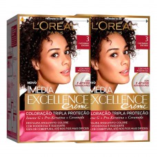 L'oréal Paris Coloração Imédia Excellence 3 Cast. Escuro Kit - 2 Unidades Kit L'oréal Paris Coloração Imédia Excellence 3 Cast. Escuro Kit - 2 Unidades Kit