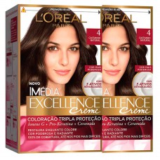 L'oréal Paris Coloração Imédia Excellence 4 Cast. Natural Kit - 2 Unidades Kit L'oréal Paris Coloração Imédia Excellence 4 Cast. Natural Kit - 2 Unidades Kit