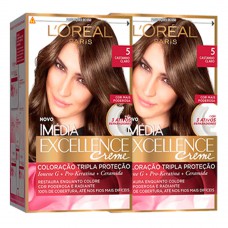 L'oréal Paris Coloração Imédia Excellence 5 Cast. Claro Kit - 2 Unidades Kit L'oréal Paris Coloração Imédia Excellence 5 Cast. Claro Kit - 2 Unidades Kit