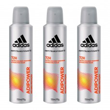 Adidas Adipower Masculino Kit –3  Desodorantes Antitranspirante Kit