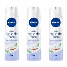 Nivea Água De Coco  Kit – 3  Desodorantes Antitranspirante Aerosol Kit