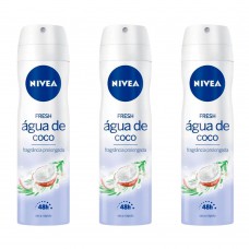Nivea Água De Coco  Kit – 3  Desodorantes Antitranspirante Aerosol Kit