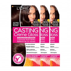 L'oréal Paris Coloração Casting Creme Gloss Kit - 300 Castanho Escuro Kit L'oréal Paris Coloração Casting Creme Gloss Kit - 300 Castanho Escuro Kit