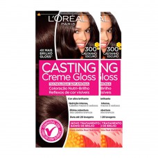 L'oréal Paris Coloração Casting Creme Gloss Kit - 300 Castanho Escuro Kit L'oréal Paris Coloração Casting Creme Gloss Kit - 300 Castanho Escuro Kit