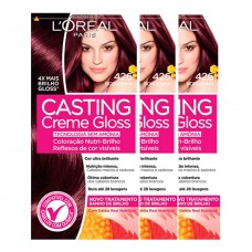 L'oréal Paris Coloração Casting Creme Gloss Kit - 426 Borgonha Kit L'oréal Paris Coloração Casting Creme Gloss Kit - 426 Borgonha Kit