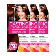 L'oréal Paris Coloração Casting Creme Gloss Kit - 500 Castanho Claro Kit L'oréal Paris Coloração Casting Creme Gloss Kit - 500 Castanho Claro Kit