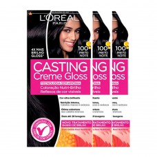 L'oréal Paris Coloração Casting Creme Gloss Kit - 100 Preto Noite Kit L'oréal Paris Coloração Casting Creme Gloss Kit - 100 Preto Noite Kit