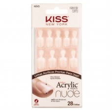 Unhas Postiças Kiss Ny Salon Acrylic French - Breathtalking 1 Un