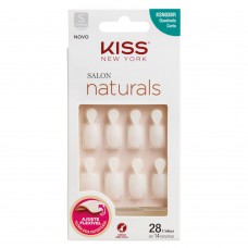 Unhas Postiças Kiss Ny - Salon Natural Curto Quadrado Com Aba 1 Un