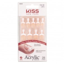Unhas Postiças Kiss Ny Salon Acrylic French -power Play 1 Un