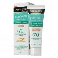 Protetor Solar Com Cor Neutrogena - Sun Fresh Oily Skin Fps 70 Morena