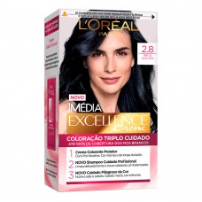 Coloração Imédia Excellence L’oréal Paris – Tons Escuros 2.8 Preto Azulado Coloração Imédia Excellence L’oréal Paris – Tons Escuros 2.8 Preto Azulado