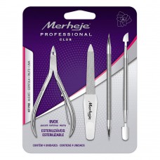 Merheje Manicure Profissional Kit – Alicate + Lima + Palito + Espátula Kit Merheje Manicure Profissional Kit – Alicate + Lima + Palito + Espátula Kit