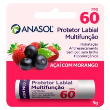 Protetor Hidratante Labial Açaí Com Morango Fps60 Anasol 5g Protetor Hidratante Labial Açaí Com Morango Fps60 Anasol 5g