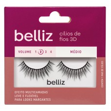 Cílios Postiços Belliz – Cílios De Fios 3d 202 Pack Unitário