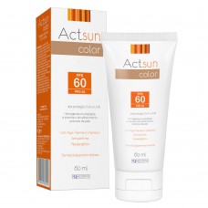 Protetor Solar Facial Com Cor De Base Fps60 Actsun Color - Protetor Solar Universal