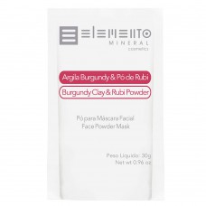 Máscara Facial Elemento Mineral Argila Burgundy Com Pó De Rubi 30g