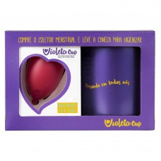 Kit Violeta Cup - Coletor Tipo A Vermelho + Caneca Higienizador Kit