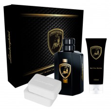 Lamborghini Kit - Deo Colônia + Pós Barba + 2 Sabonetes Kit
