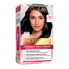 Coloração Imédia Excellence L'oréal Paris - Fashion Paris 2.160 Preto Couro Coloração Imédia Excellence L'oréal Paris - Fashion Paris 2.160 Preto Couro