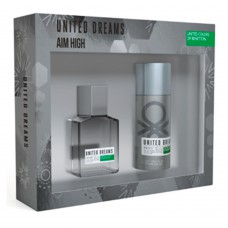 Benetton United Dreams Aim High Kit - Perfume Masculino Edt 100ml + Deo Body Spray 24h 150ml Kit