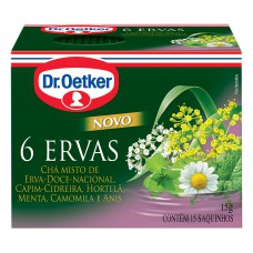 Chá De 6 Ervas - 15 Saches Dr. Oetker 15g Chá De 6 Ervas - 15 Saches Dr. Oetker 15g