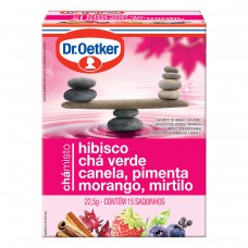 Chá De Hibisco, Verde, Canela,pimenta,morango E Mirtilo - 15 Saches Dr. Oetker 22,5g