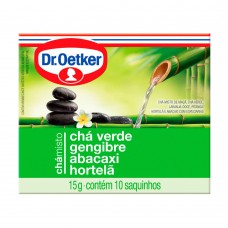 Chá Verde, Gengibre,abacaxi E Hortelã - 10 Saches Dr. Oetker 15g