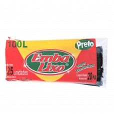Saco Para Lixo Embalixo Super Econ Preto - 100 Litros - C/ 25 Sacos Saco Para Lixo Embalixo Super Econ Preto - 100 Litros - C/ 25 Sacos