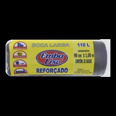 Saco Para Lixo Embalixo Boca Larga ReforÇado - 110 Litros - C/ 25 Sacos
