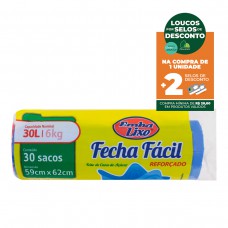 Saco Para Lixo Embalixo Fecha Facil 30l - C/ 30 Sacos
