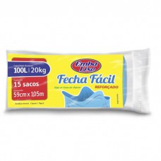 Saco Para Lixo Embalixo Fecha Facil 100l - C/ 15 Sacos
