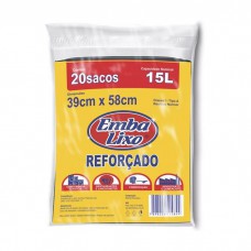 Saco Para Lixo Embalixo Almofada ReforÇado - 15 Litros - C/ 20 Sacos
