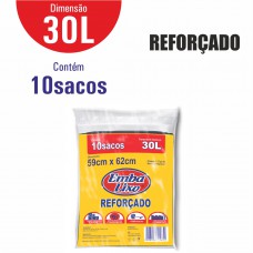 Saco Para Lixo Embalixo Almofada ReforÇado - 30 Litros - C/ 10 Sacos