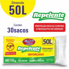 Saco Para Lixo Embalixo Repelente 50l - C/ 30 Sacos Saco Para Lixo Embalixo Repelente 50l - C/ 30 Sacos
