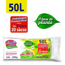 Saco Para Lixo Embalixo SustentÁvel Planta AlÇas 50l - C/ 20 Sacos Saco Para Lixo Embalixo SustentÁvel Planta AlÇas 50l - C/ 20 Sacos