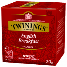 Chá Inglês Preto English Breakfast Twinings 20g Com 10 Saquinhos Chá Inglês Preto English Breakfast Twinings 20g Com 10 Saquinhos