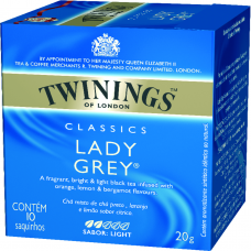 Chá Inglês Preto Lady Grey Twinings Caixa 20g Com 10 Saquinhos